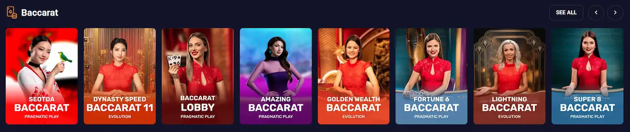 RetroBet live baccarat tables from Iconic21 and Pragmatic Play Live for Canadian players